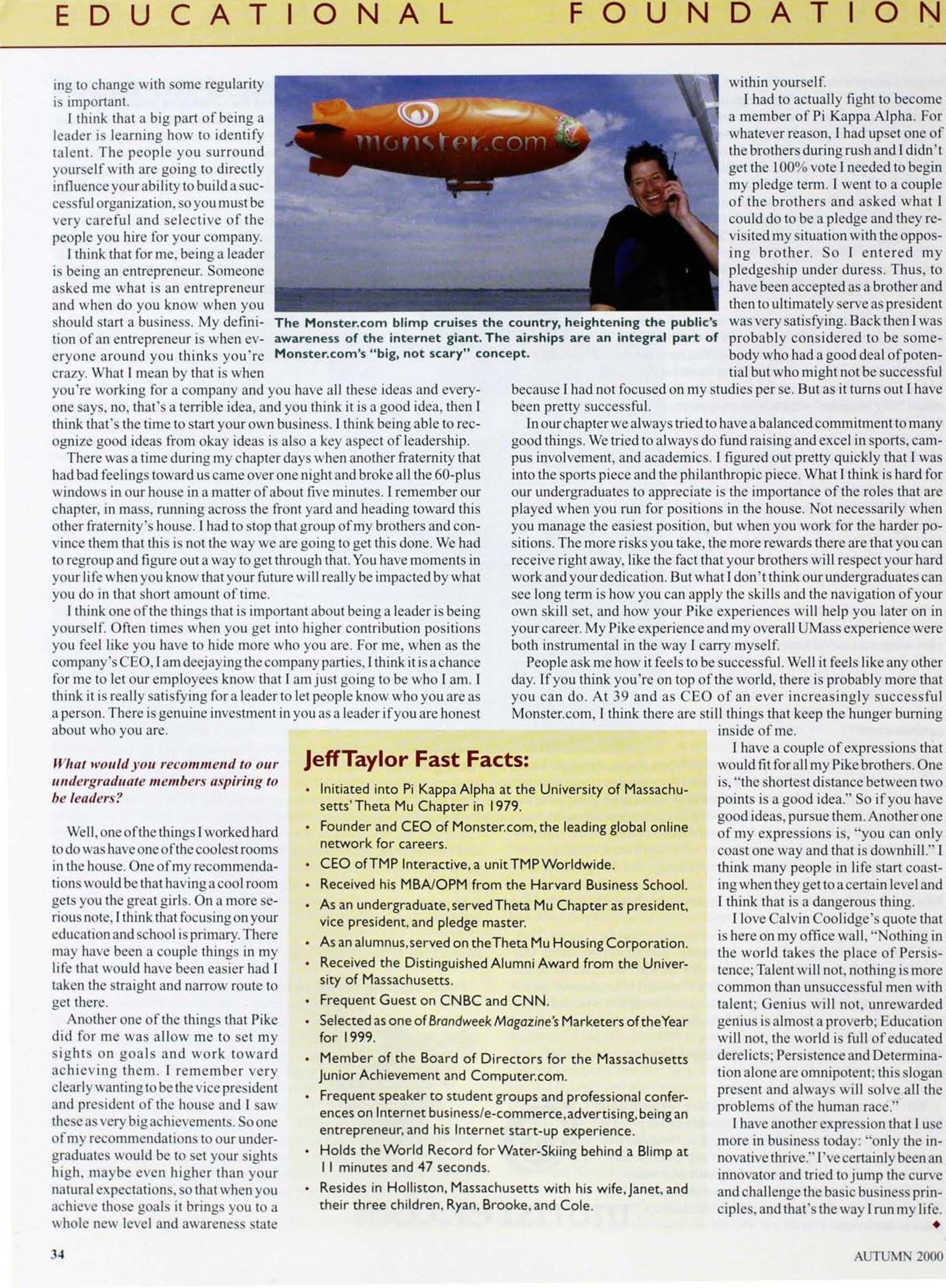 Jeff Taylor Fast Facts